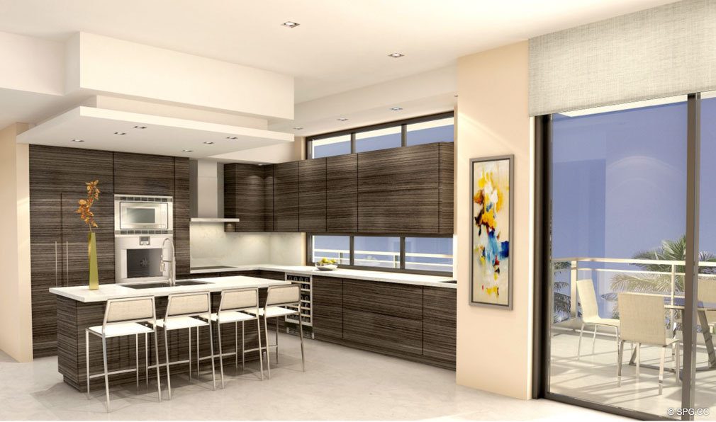 Kitchen Design at Aquarius 15, Luxury Waterfront Condos in Fort Lauderdale, Florida 33304