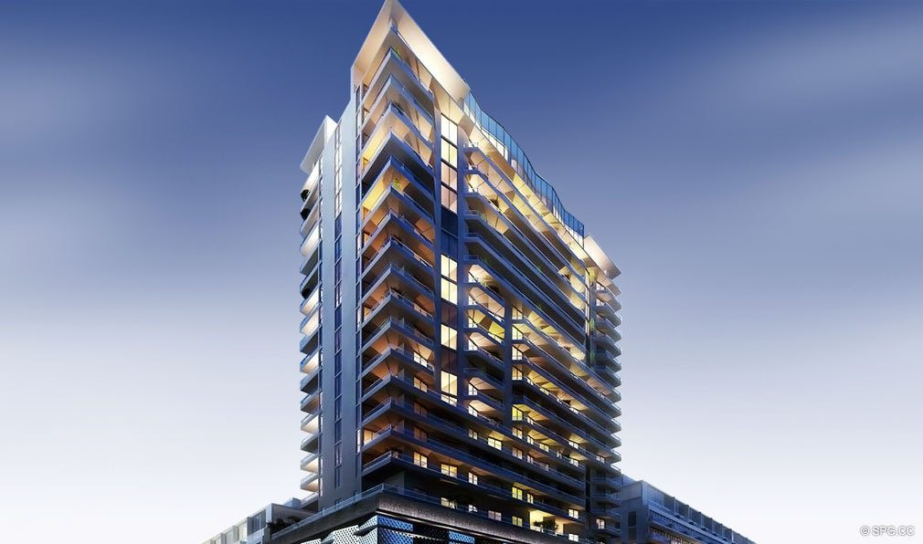 Building Facade of Brickell Ten, Luxury Seaside Condos in Miami, Florida, Florida 33130