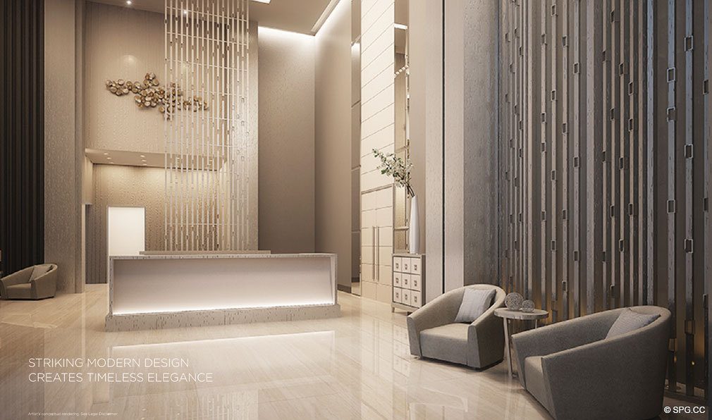 Main Lobby inside Brickell Ten, Luxury Seaside Condos in Miami, Florida, Florida 33130