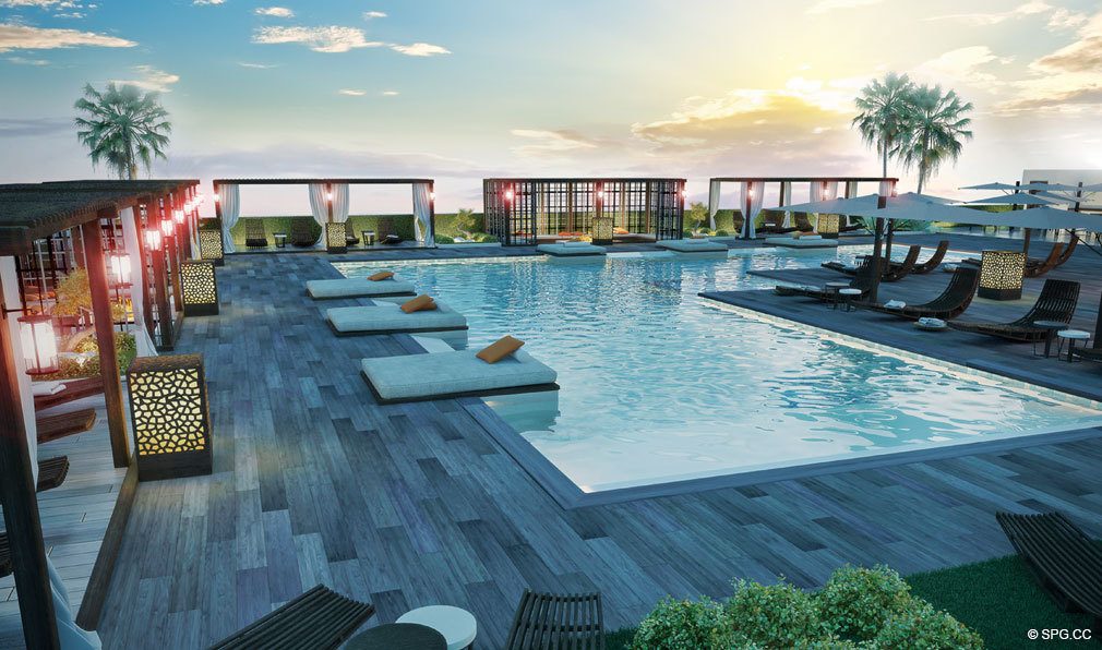 Pool Deck at Brickell Ten, Luxury Seaside Condos in Miami, Florida, Florida 33130