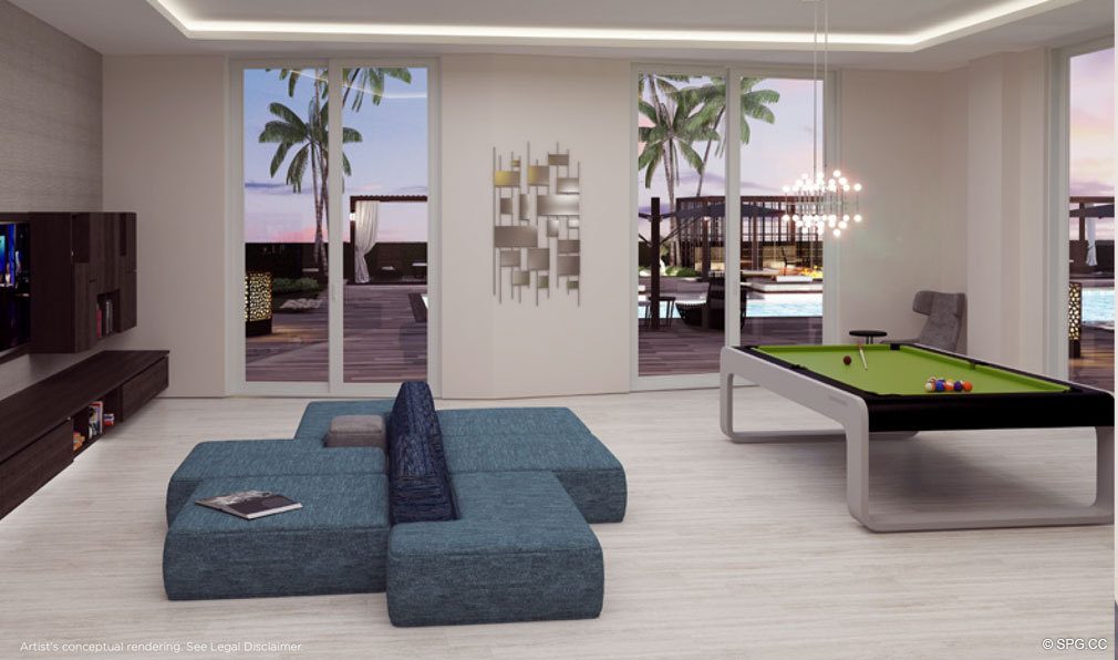 Club Room at Brickell Ten, Luxury Seaside Condos in Miami, Florida, Florida 33130