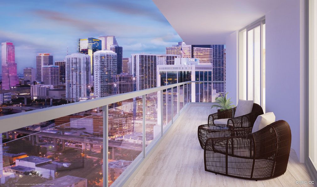 Gorgeous Terrace Views from Brickell Ten, Luxury Seaside Condos in Miami, Florida, Florida 33130