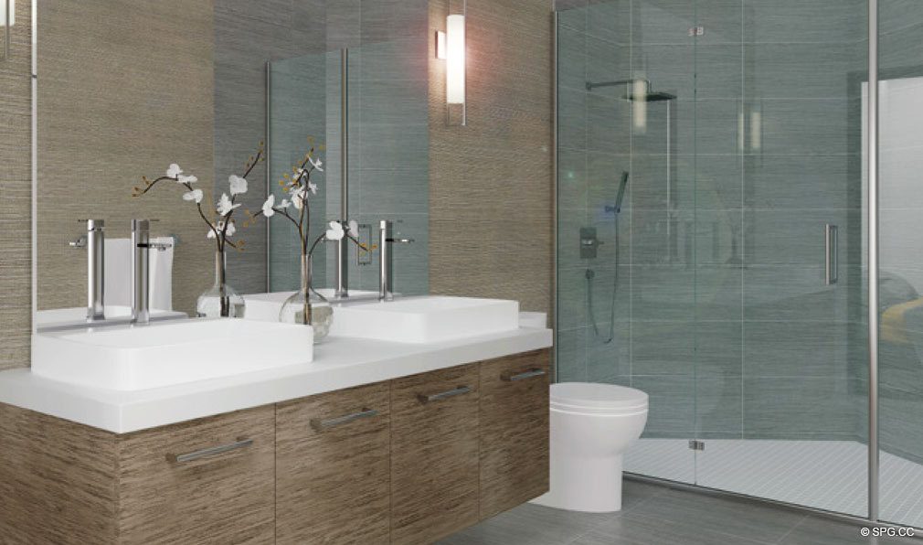 Bathroom Design at Brickell Ten, Luxury Seaside Condos in Miami, Florida, Florida 33130