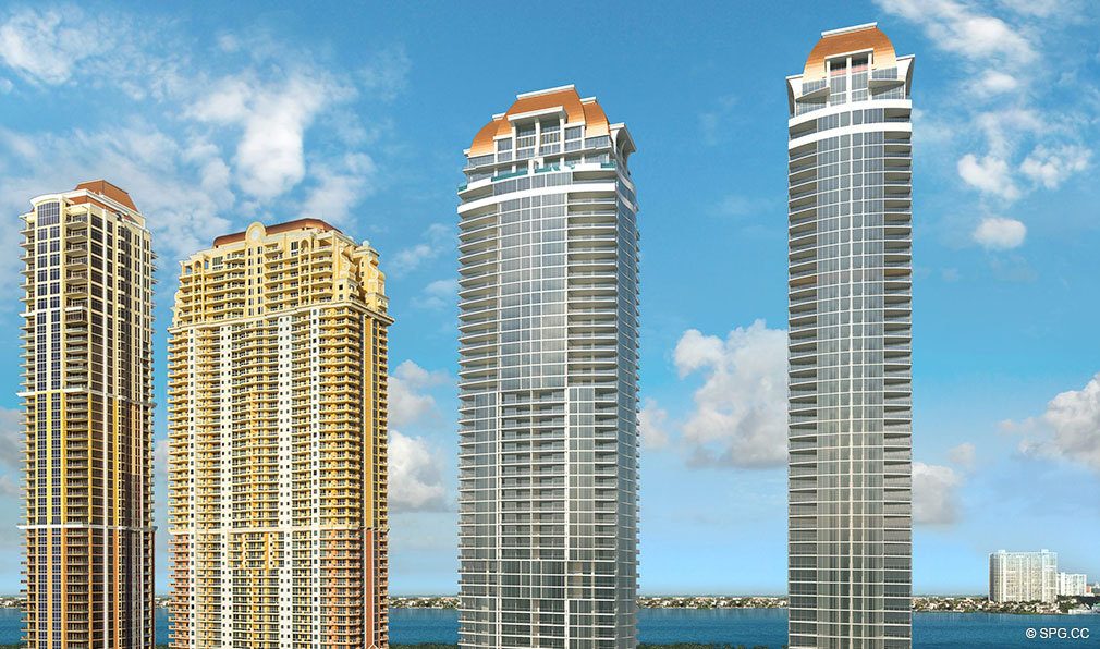 The Twin Buildings of The Estates at Acqualina, Luxury Oceanfront Condos in Sunny Isles Beach, Florida 33160