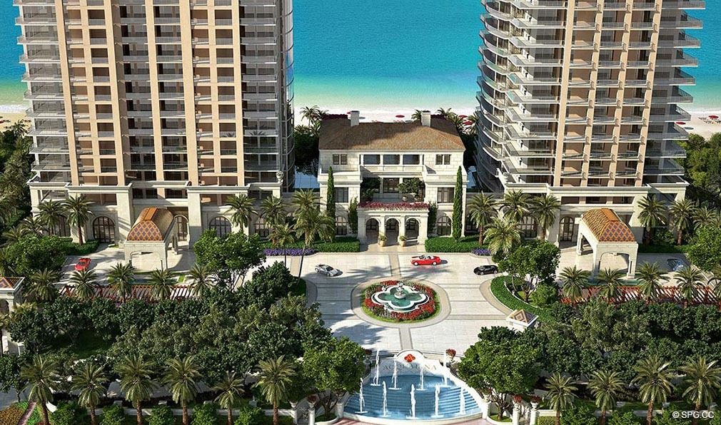 Aerial View of Estates at Acqualina, Luxury Oceanfront Condos in Sunny Isles Beach, Florida 33160