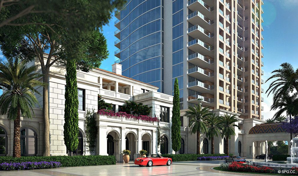 Angled View of the Villa at Estates at Acqualina, Luxury Oceanfront Condos in Sunny Isles Beach, Florida 33160