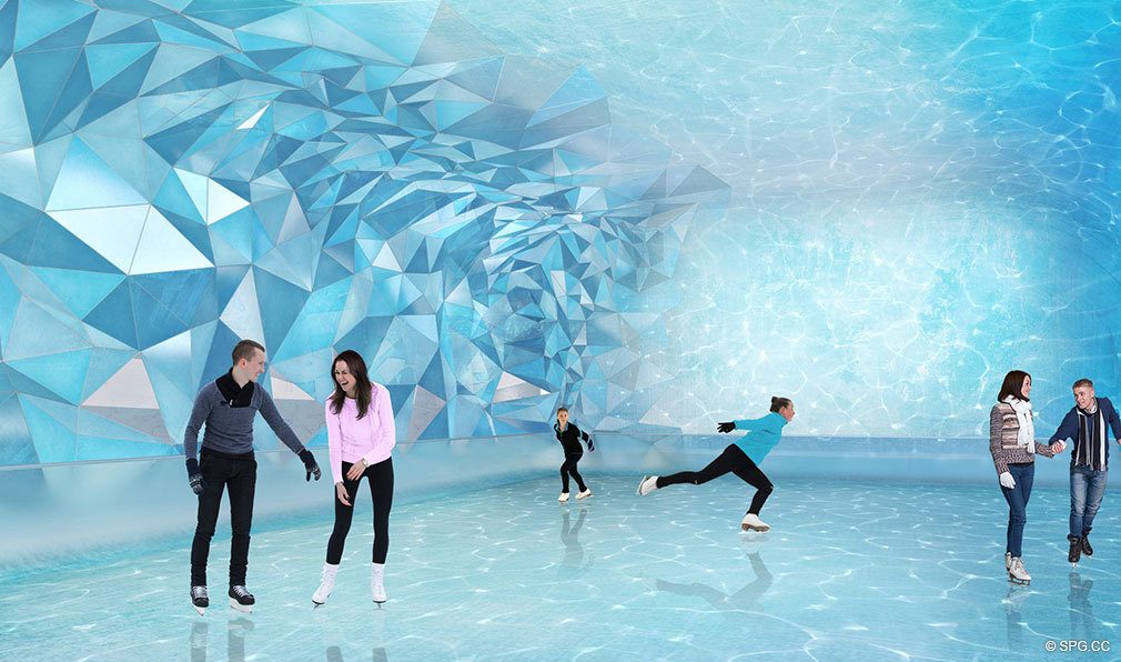 Ice Skating Rink at Estates at Acqualina, Luxury Oceanfront Condos in Sunny Isles Beach, Florida 33160
