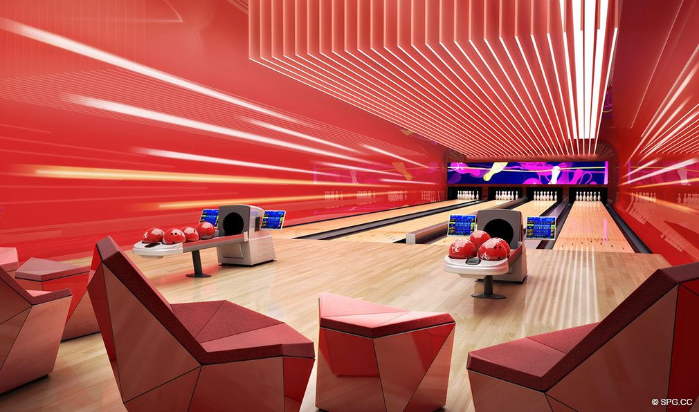 Bowling Alley in Estates at Acqualina, Luxury Oceanfront Condos in Sunny Isles Beach, Florida 33160