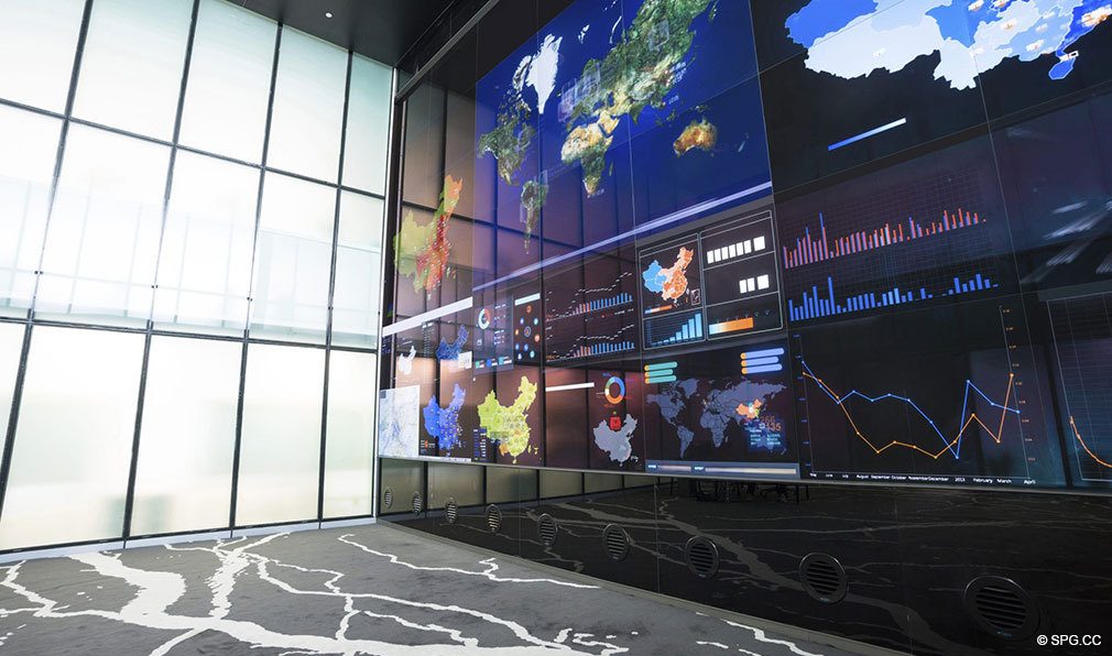 The Wall Street Club Room at Estates at Acqualina, Luxury Oceanfront Condos in Sunny Isles Beach, Florida 33160