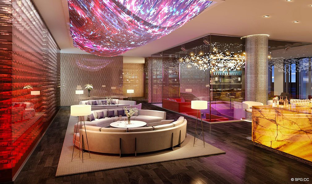 Lounge at Estates at Acqualina, Luxury Oceanfront Condos in Sunny Isles Beach, Florida 33160