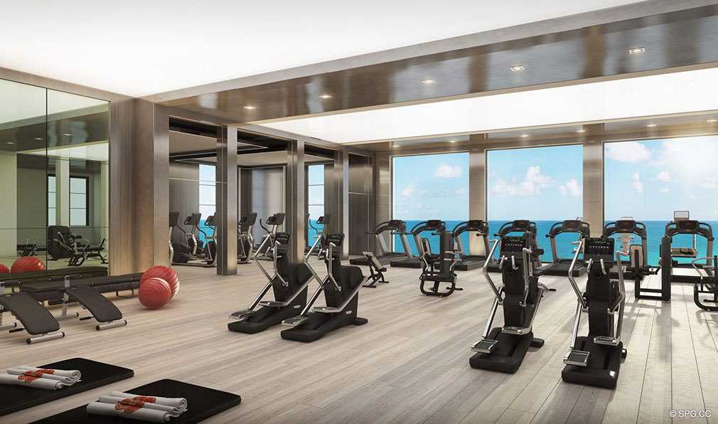 Fitness Center inside Estates at Acqualina, Luxury Oceanfront Condos in Sunny Isles Beach, Florida 33160