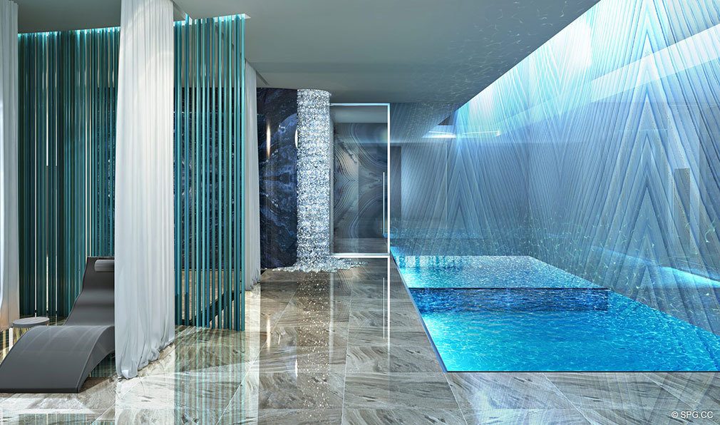 Relaxing Spa Pools in Estates at Acqualina, Luxury Oceanfront Condos in Sunny Isles Beach, Florida 33160