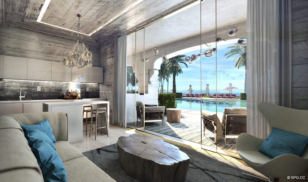 Poolside Cabanas at Estates at Acqualina, Luxury Oceanfront Condos in Sunny Isles Beach, Florida 33160