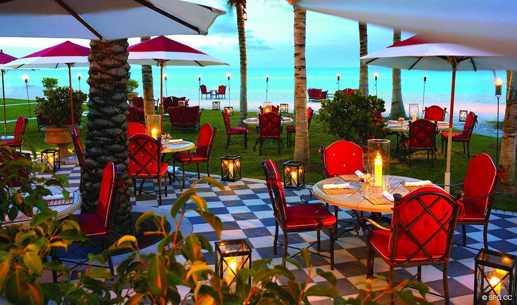 Beachfront Dining at Estates at Acqualina, Luxury Oceanfront Condos in Sunny Isles Beach, Florida 33160