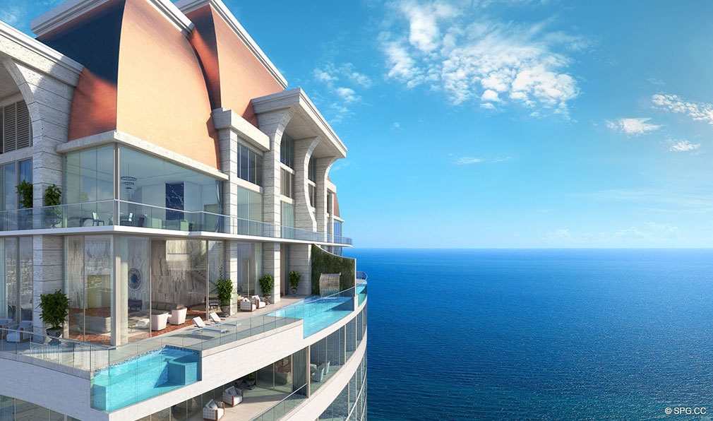 Penthouse Terrace at Estates at Acqualina, Luxury Oceanfront Condos in Sunny Isles Beach, Florida 33160