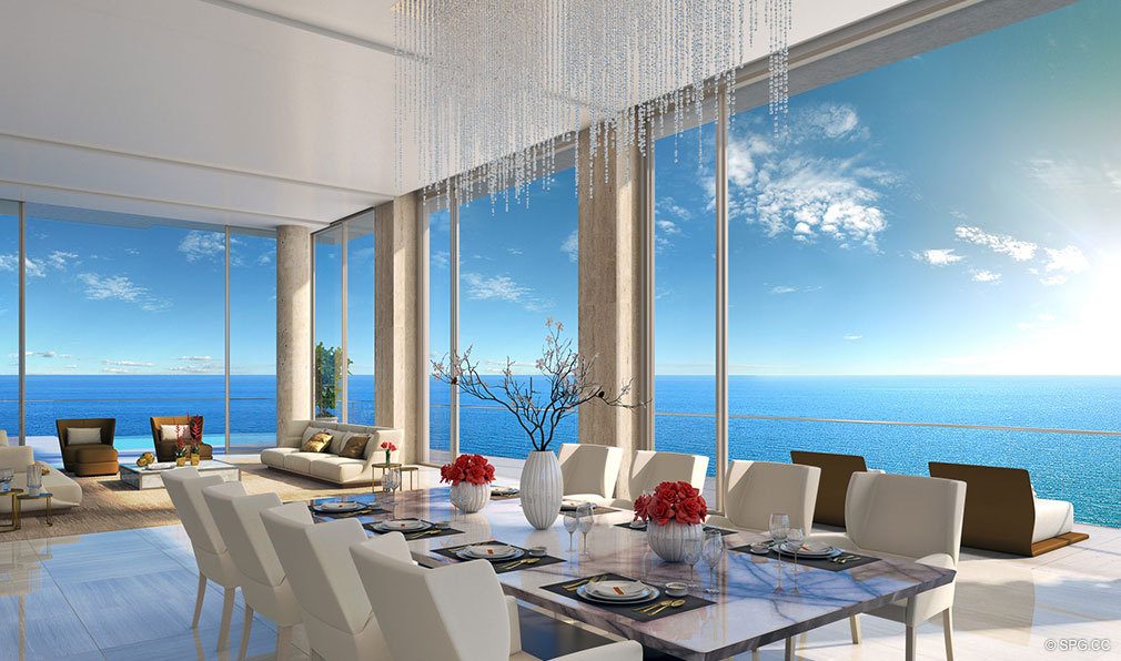 Penthouse Dining Room in Estates at Acqualina, Luxury Oceanfront Condos in Sunny Isles Beach, Florida 33160