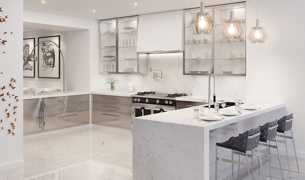 Vecchio Kitchen in Estates at Acqualina, Luxury Oceanfront Condos in Sunny Isles Beach, Florida 33160