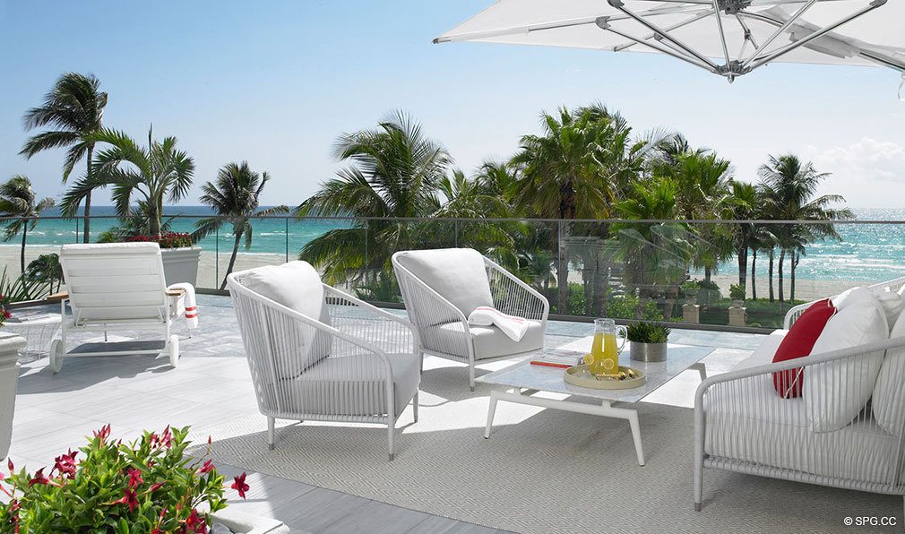 Model Waterfront Terrace at Estates at Acqualina, Luxury Oceanfront Condos in Sunny Isles Beach, Florida 33160