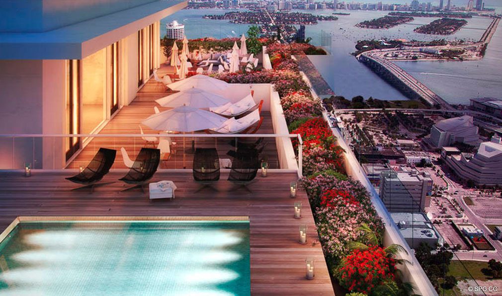 Rooftop Pool Deck at Canvas Miami, Luxury Condos in Miami, Florida 33132