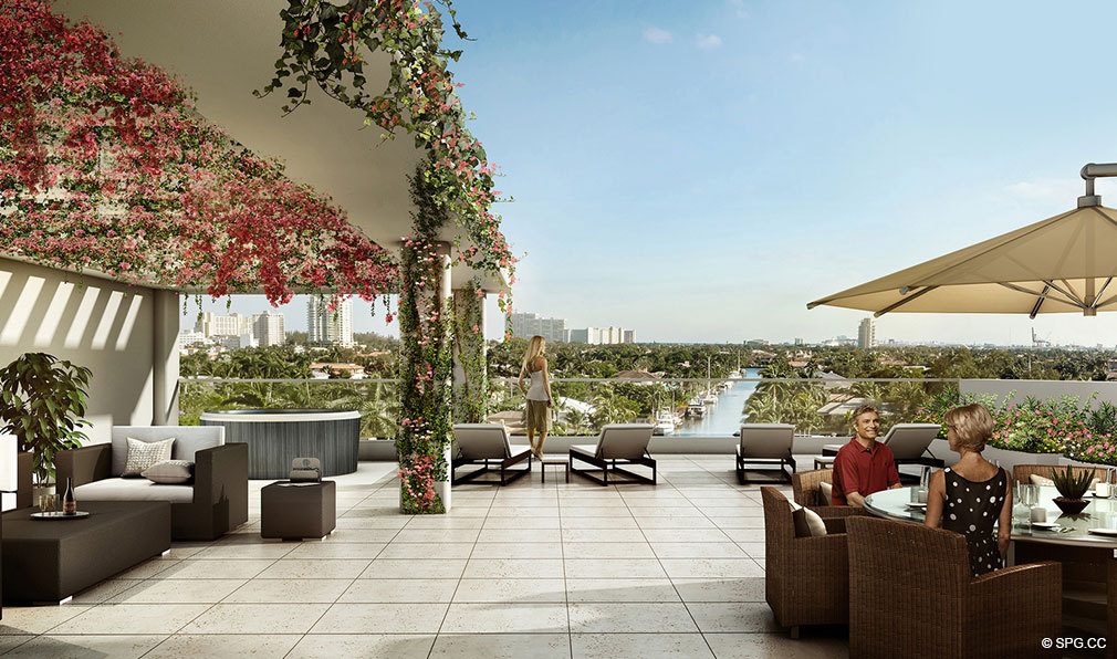 Rooftop Lounge Area at 353 Sunset, Luxury Waterfront Condos in Fort Lauderdale, Florida 33301