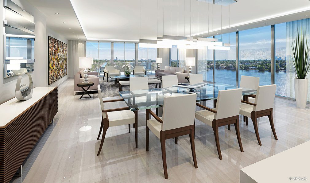 Great Room Design inside 353 Sunset, Luxury Waterfront Condos in Fort Lauderdale, Florida 33301