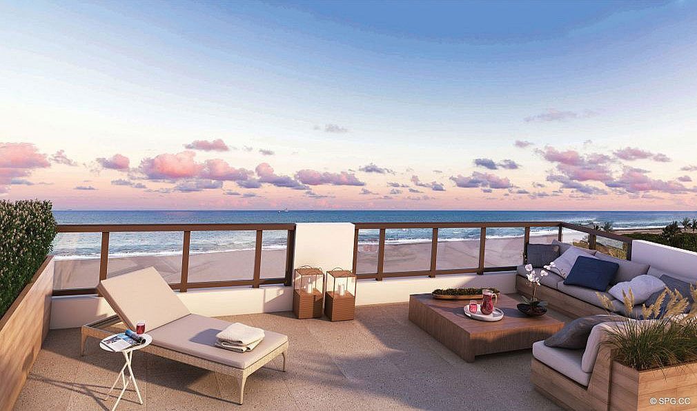 Rooftop Terrace at 3621 South Ocean, Luxury Oceanfront Townhomes in Highland Beach, Florida 33487