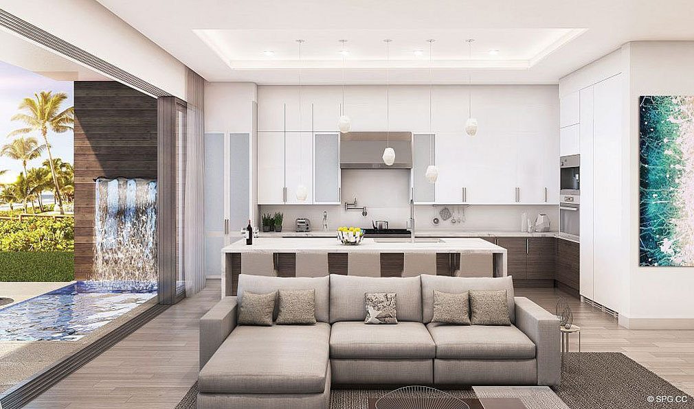 Open Gourmet Kitchens at 3621 South Ocean, Luxury Oceanfront Townhomes in Highland Beach, Florida 33487