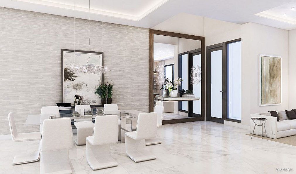 Dining Room inside 3621 South Ocean, Luxury Oceanfront Townhomes in Highland Beach, Florida 33487
