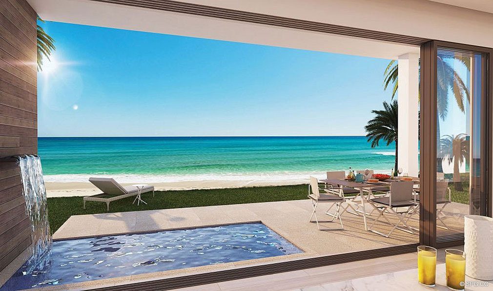 Private Residence Pool Deck at 3621 South Ocean, Luxury Oceanfront Townhomes in Highland Beach, Florida 33487