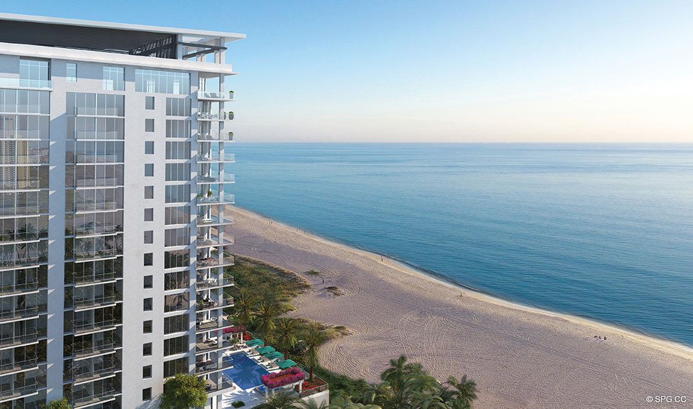 Southern Elevation View of VistaBlue Singer Island, Luxury Oceanfront Condos in Riviera Beach, Florida 33404