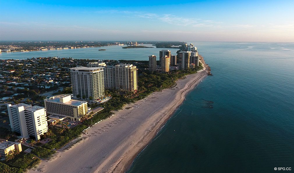 Aerial View of VistaBlue Singer Island, Luxury Oceanfront Condos in Riviera Beach, Florida 33404
