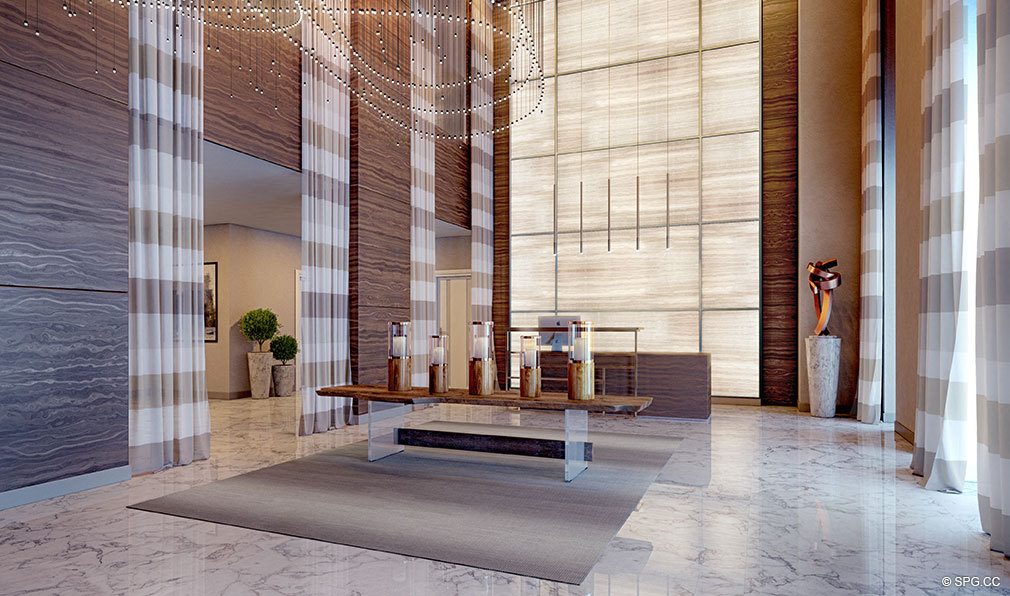 Lobby Interior at VistaBlue Singer Island, Luxury Oceanfront Condos in Riviera Beach, Florida 33404