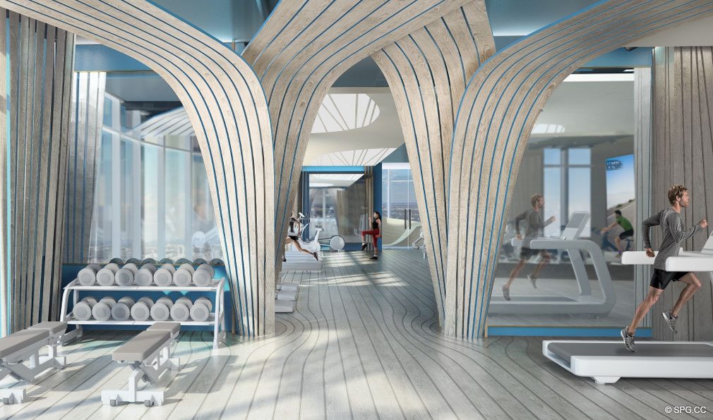 State of the Art Sky Gym at Brickell Flatiron, Luxury Condos in Miami, Florida 33130