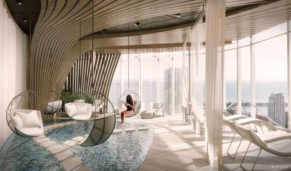 Relaxation Area at Brickell Flatiron, Luxury Condos in Miami, Florida 33130