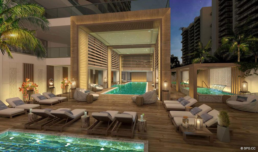 Evenings Poolside at Amrit Ocean Resort and Residences, Luxury Oceanfront Condos on Singer Island, Florida