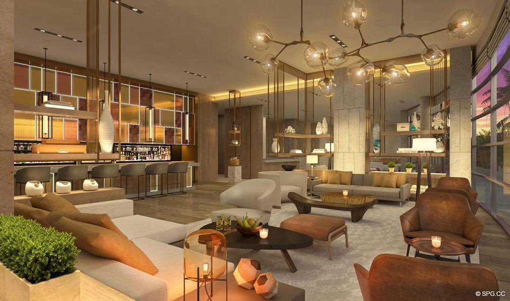 Lobby Lounge Bar at Amrit Ocean Resort and Residences, Luxury Oceanfront Condos on Singer Island, Florida