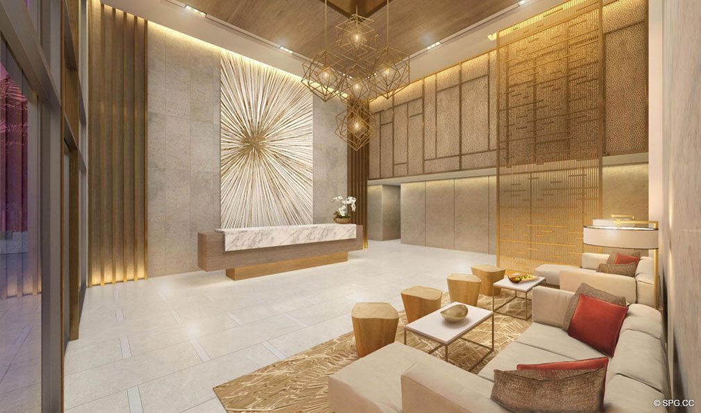 Residence Lobby West at Amrit Ocean Resort and Residences, Luxury Oceanfront Condos on Singer Island, Florida
