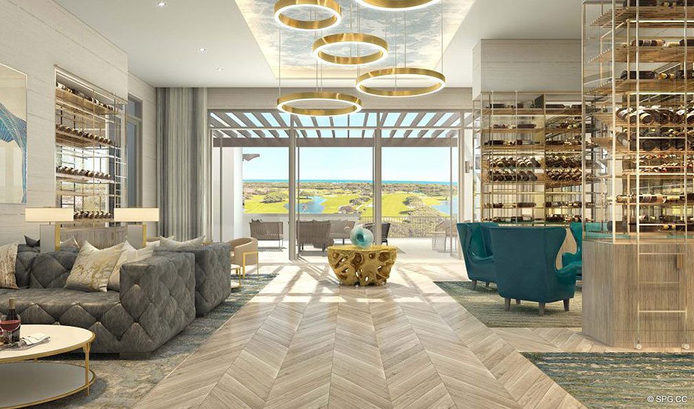 Wine Lounge inside The Residences at Mandarin Oriental, Luxury Condos in Boca Raton, Florida