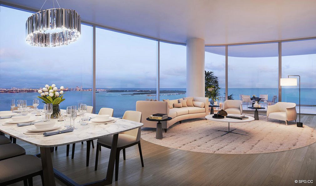 Residence Living Room Design in Una Residences, Luxury Waterfront Condos in Miami, Florida, Florida 33129