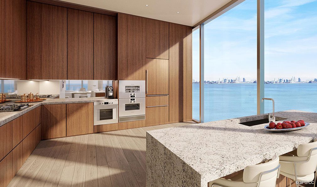 Residence Gourmet Kitchens in Una Residences, Luxury Waterfront Condos in Miami, Florida, Florida 33129
