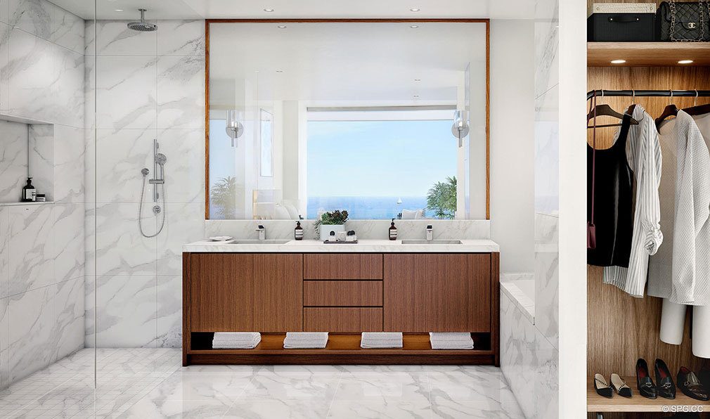 Residence Bathroom in Una Residences, Luxury Waterfront Condos in Miami, Florida, Florida 33129