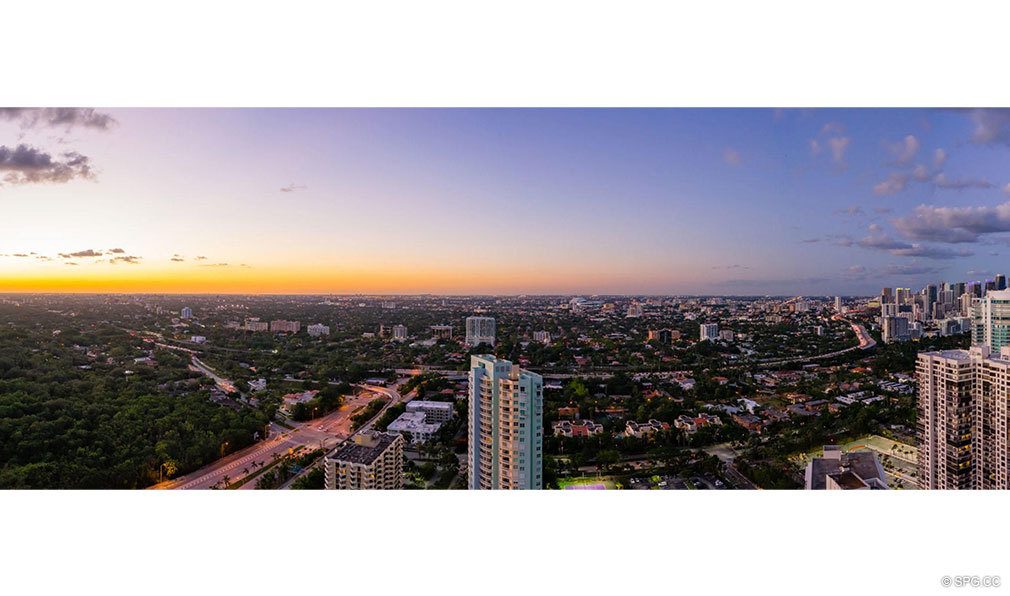 Western Panoramic Views from Una Residences, Luxury Waterfront Condos in Miami, Florida, Florida 33129