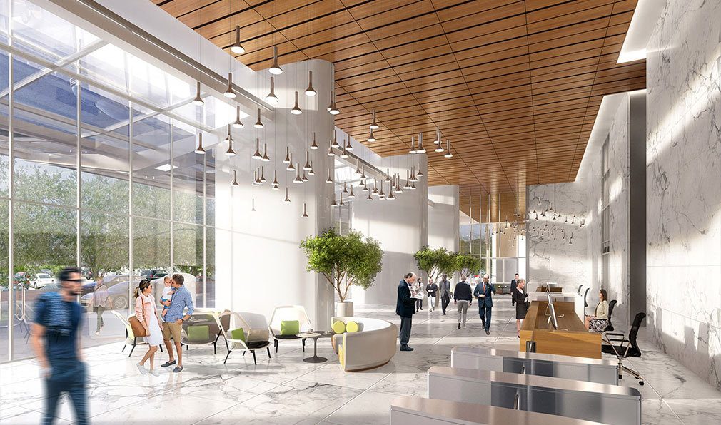 Grand Lobby inside Okan Tower, Luxury Condos in Miami, Florida 33136