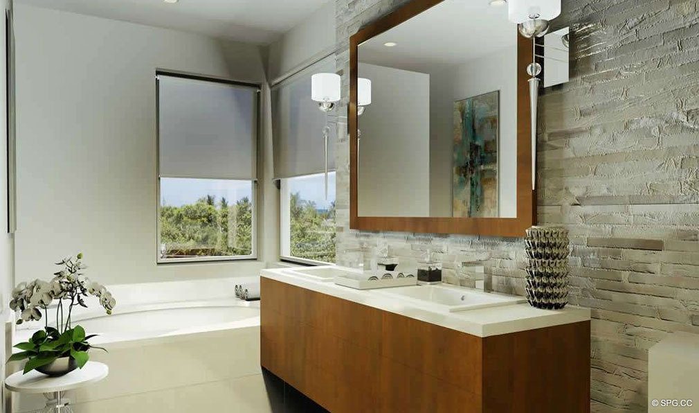 Luxurious Master Bath in 30 Thirty North Ocean, Luxury Seaside Condos in Fort Lauderdale, Florida, 33308.