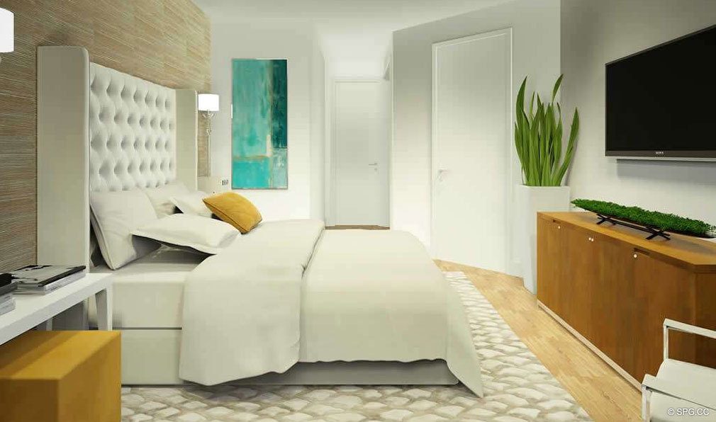 Guest Bedroom inside 30 Thirty North Ocean, Luxury Seaside Condos in Fort Lauderdale, Florida, 33308.