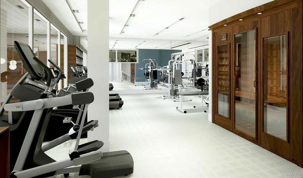Clubhouse Gym inside 30 Thirty North Ocean, Luxury Seaside Condos in Fort Lauderdale, Florida, 33308.