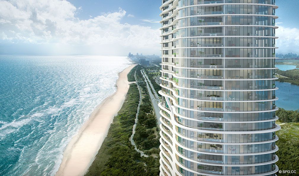 Rendering with South View of Ritz-Carlton Residences Sunny Isles Beach, Luxury Oceanfront Condos in Sunny Isles Beach, Florida 33160