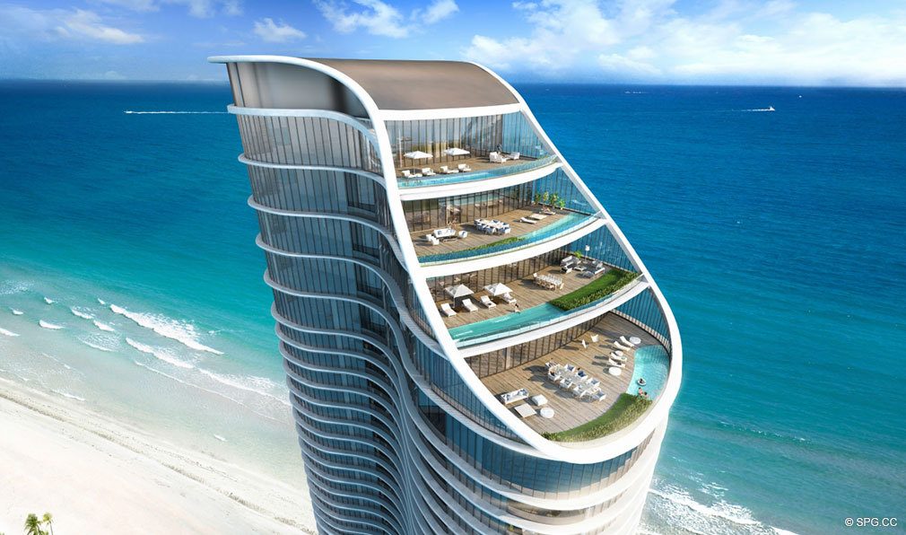 Roof Top Rendering of Ritz-Carlton Residences Sunny Isles Beach, Luxury Oceanfront Condos in Sunny Isles Beach, Florida 33160
