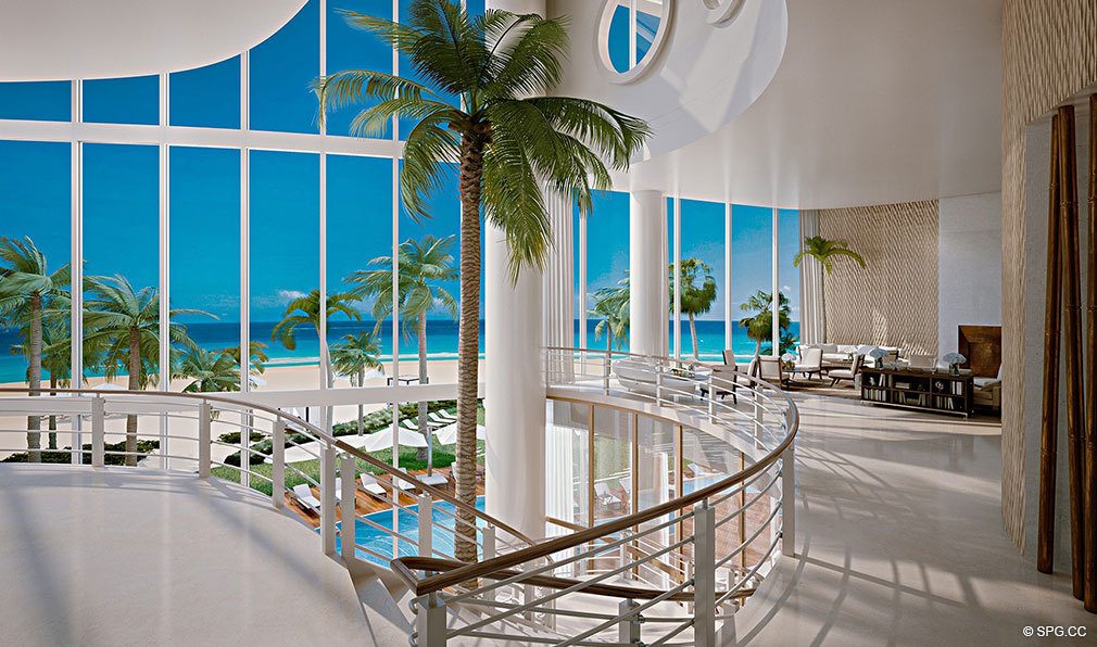Upper Lobby at Ritz-Carlton Residences Sunny Isles Beach, Luxury Oceanfront Condos in Sunny Isles Beach, Florida 33160