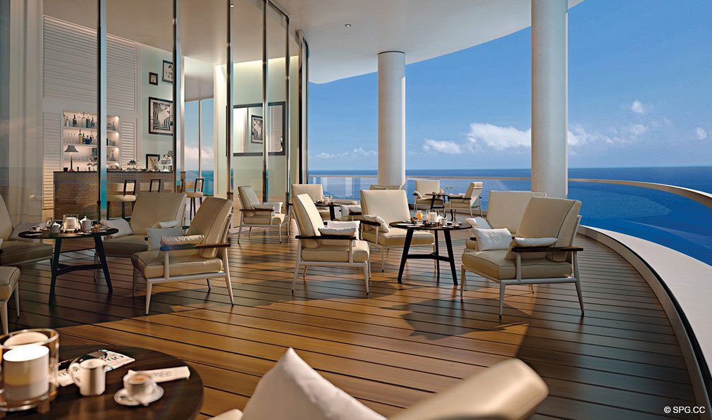 Clubroom Terrace at Ritz-Carlton Residences Sunny Isles Beach, Luxury Oceanfront Condos in Sunny Isles Beach, Florida 33160